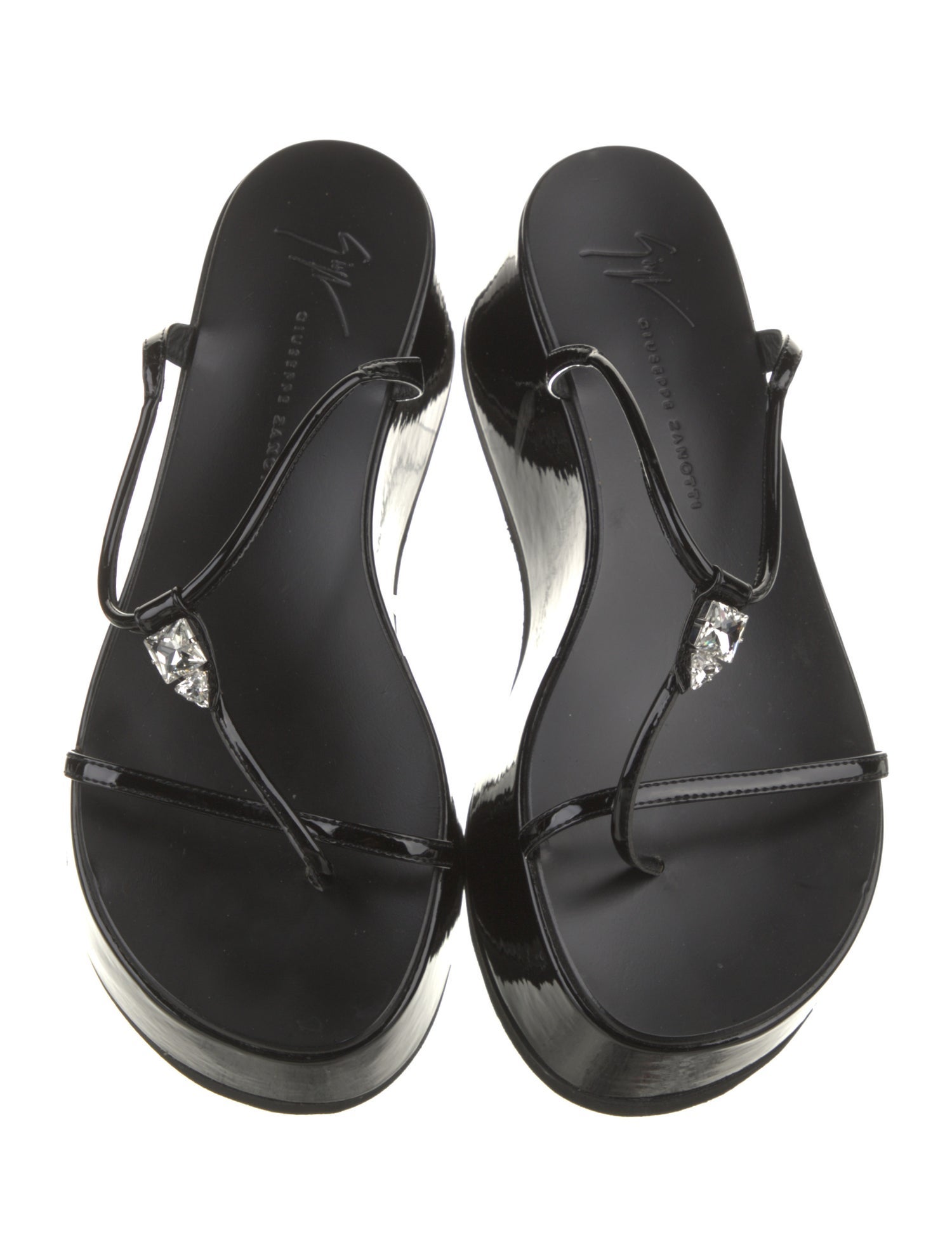 Giuseppe Zanotti Patent Leather T-Strap Sandals